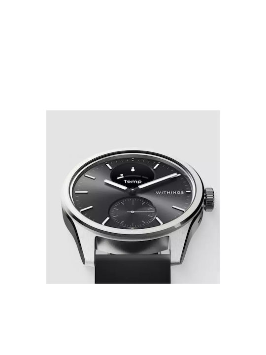 Withings ScanWatch 2 Stainless Steel 38mm Αδιάβροχο με Παλμογράφο (Μαύρο)