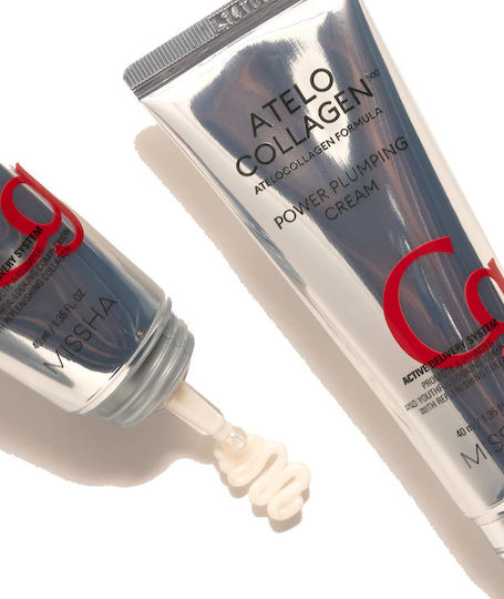 Missha Atelo Collagen 500 Power Cremă Plumping Hidratantă și Anti-îmbătrânire de Zi pentru Față cu Colagen 40ml