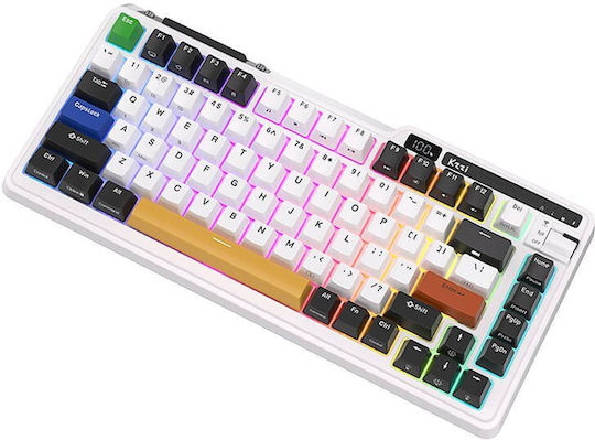 Royal Kludge K75 pro Fără fir Gaming Tastatură Mecanică 75% cu Personalizat comutatoare și iluminare RGB (Engleză US) Gri