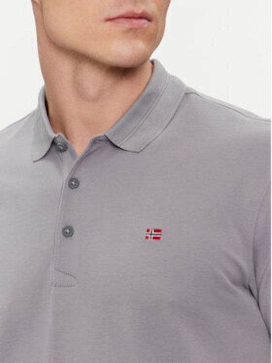 Ealis Polo Short Sleeve Blouse Gray