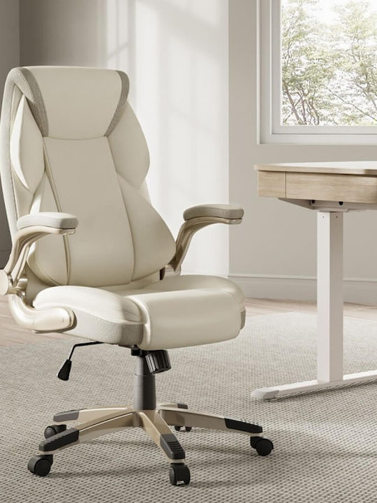 Stuhl Büro mit Verstellbaren Armen Beige Eureka Ergonomic