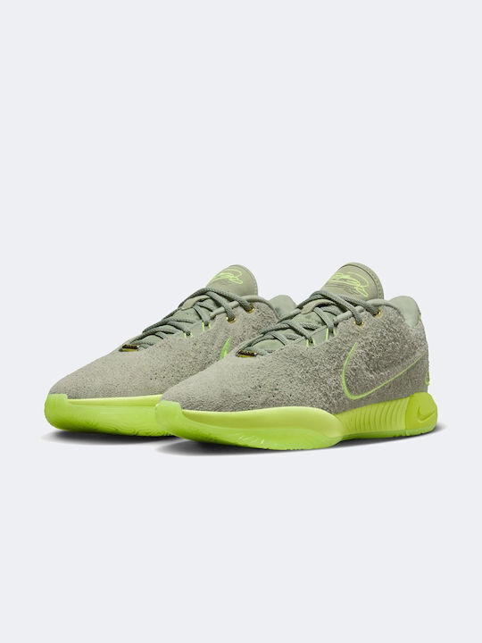 Nike LeBron XXI Low Basketball Shoes Oil Green / Volt