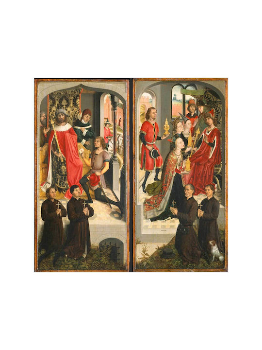 Abner's Messenger Before David; The Queen Of Sheba Bringing Gifts To Solomon; The Annunciation Painting on Canvas 110x110cm