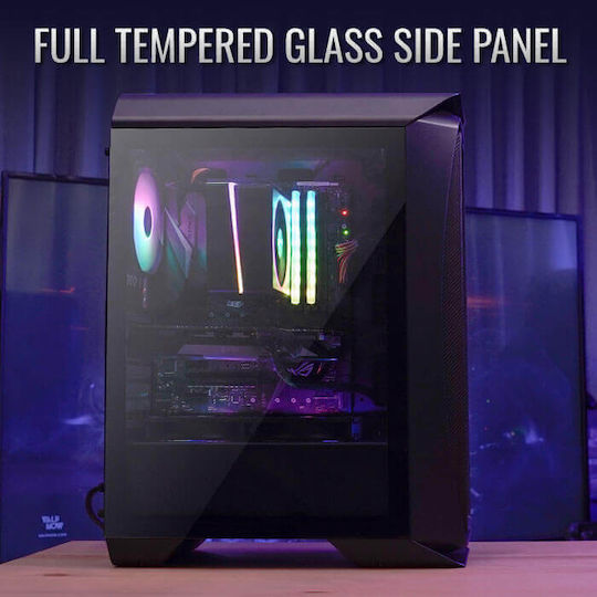 Aerocool Aero One Frost Gaming Midi Tower Computer Case with Side Window and RGB Lighting Black