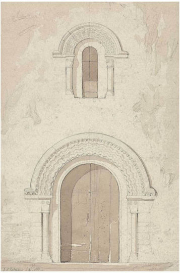 West Doorway And Window In The Church Of Ham Near Valognes, Normandy Tablou pe Pânză 50x80cm