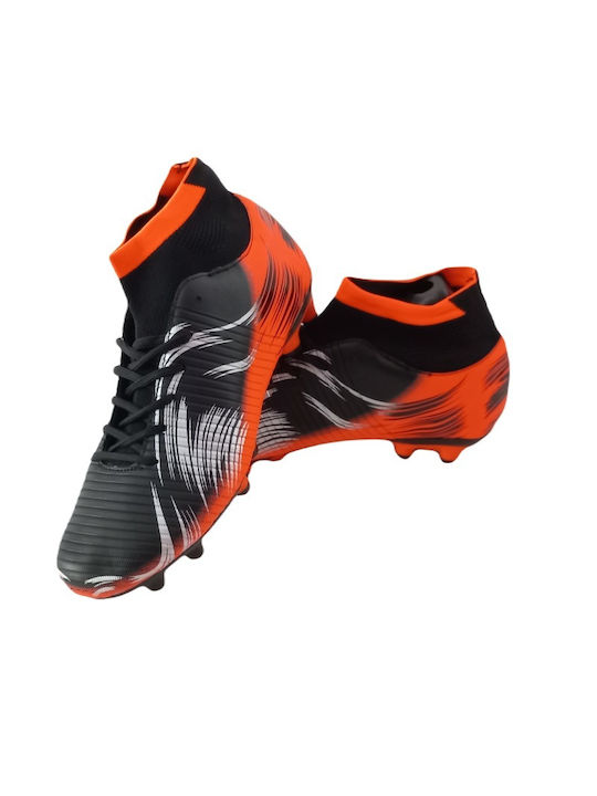 Lion High Football Shoes with Cleats Black