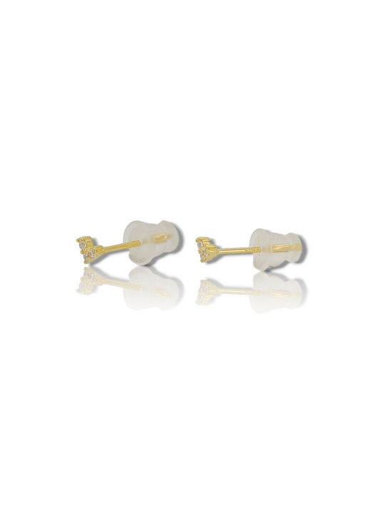 Mentzos Earrings made of Silver Gold Plated with Stones