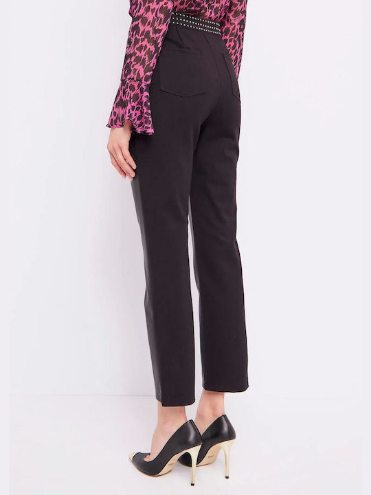 Gaudi Women's Fabric Capri Trousers Black.