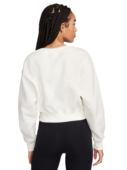 Nike Women's Cropped Fleece Sweatshirt Ecru