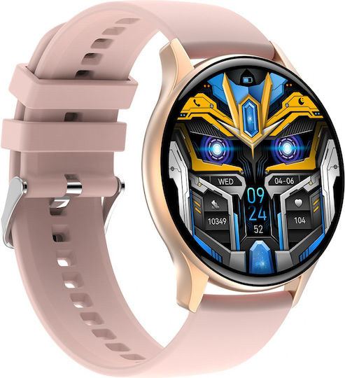 Anell CA89 Smartwatch με Παλμογράφο (Ροζ)
