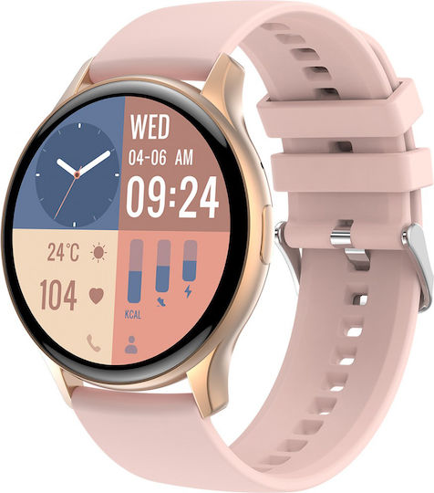 Anell CA89 Smartwatch με Παλμογράφο (Ροζ)