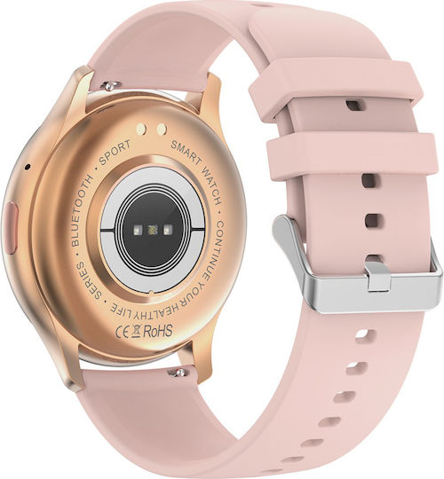 Anell CA89 Smartwatch με Παλμογράφο (Ροζ)