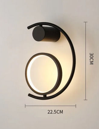 H27 Modern Wall Lamp with Integrated LED and Warm White Light Black 30x30x27cm