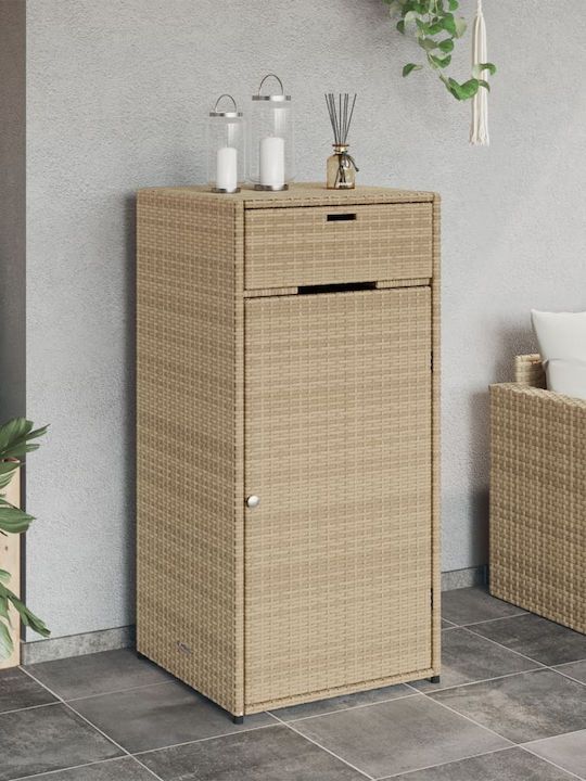 vidaXL Cutie de depozitare pentru exterior Rattan Bej L55xW55xH111buc