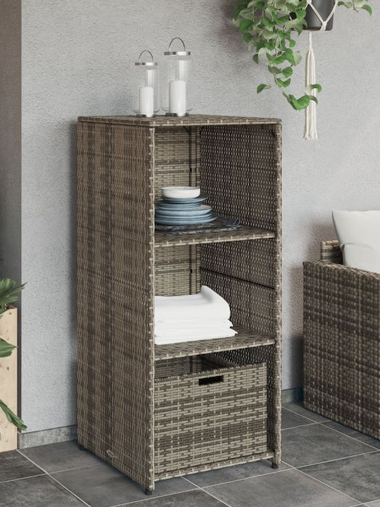 vidaXL Μπαούλο Αποθήκευσης Εξωτερικού Χώρου Rattan Μ50xΠ55xΥ115εκ.