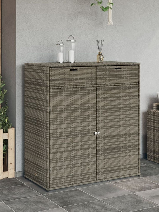 vidaXL Μπαούλο Αποθήκευσης Εξωτερικού Χώρου Rattan Μ105xΠ55xΥ113εκ.