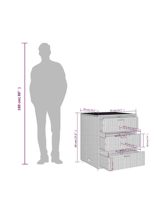 vidaXL Outdoor Storage Box Beige L55xW59xH69cm