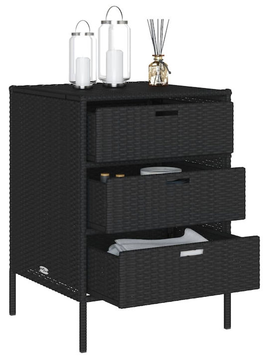 vidaXL Outdoor Storage Box Black L55xW59xH80cm