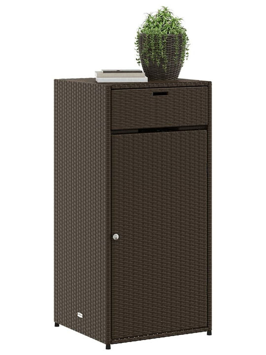 vidaXL Außenlagerbox Rattan Braun L55xB55xH111cm