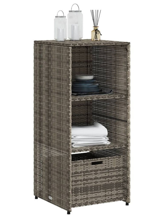 vidaXL Cutie de depozitare pentru exterior Rattan Gri L50xW55xH115buc