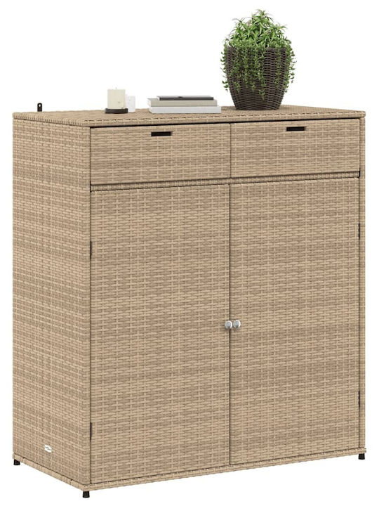 vidaXL Cutie de depozitare pentru exterior Rattan Bej L105xW55xH113buc