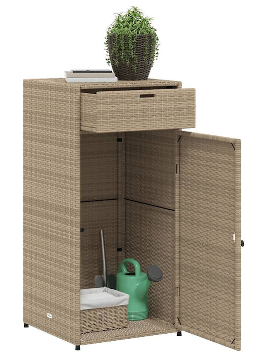 vidaXL Außenlagerbox Rattan Beige L55xB55xH111cm