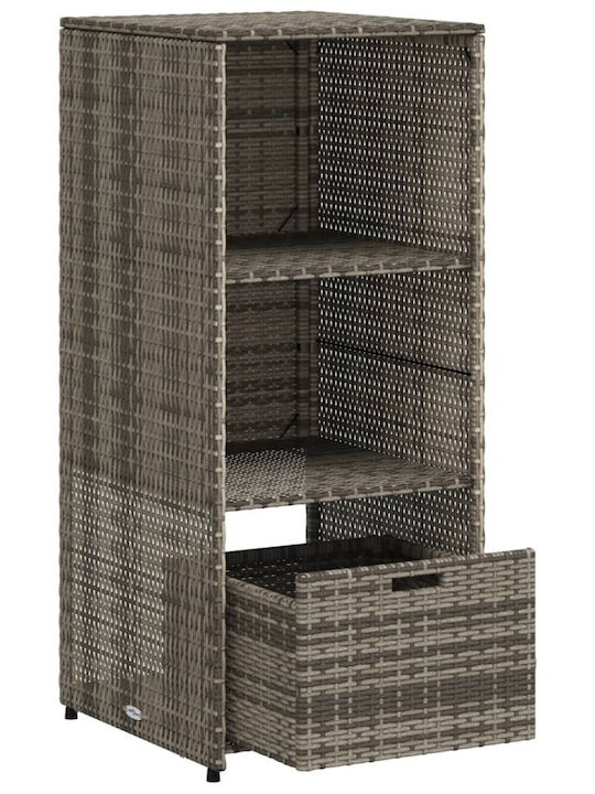 vidaXL Cutie de depozitare pentru exterior Rattan Gri L50xW55xH115buc