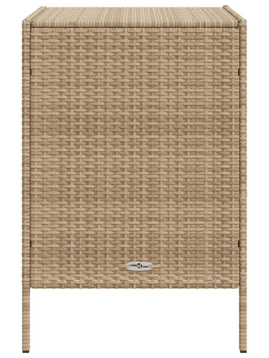 vidaXL Μπαούλο Αποθήκευσης Εξωτερικού Χώρου Rattan Μπεζ Μ55xΠ59xΥ80εκ.