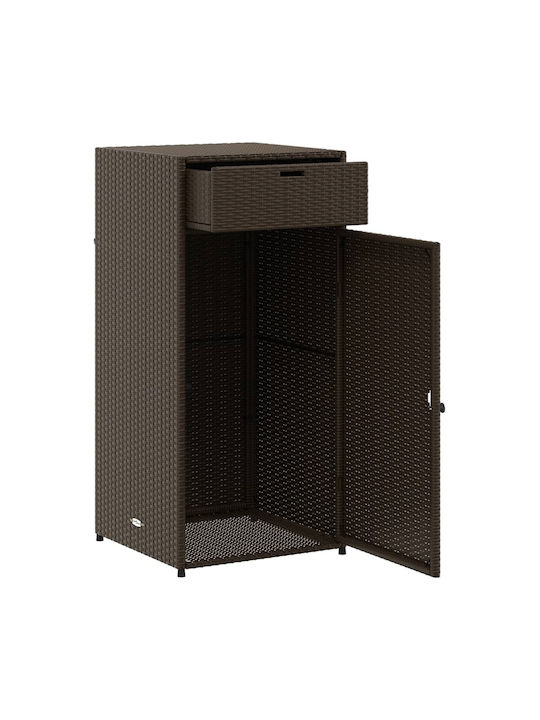 vidaXL Außenlagerbox Rattan Braun L55xB55xH111cm
