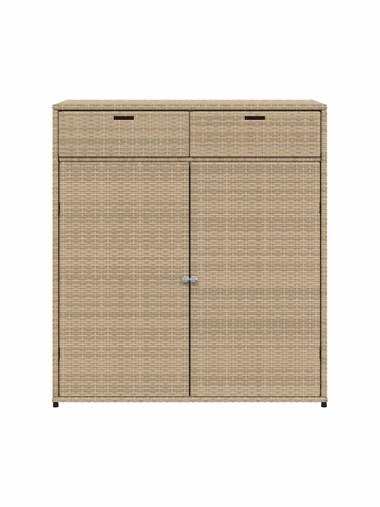 vidaXL Cutie de depozitare pentru exterior Rattan Bej L105xW55xH113buc