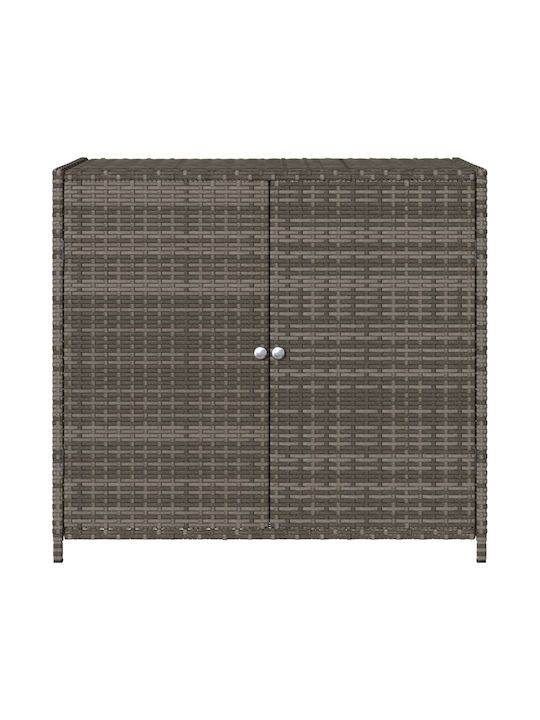 vidaXL Μπαούλο Αποθήκευσης Εξωτερικού Χώρου Rattan Γκρι Μ83xΠ45xΥ76εκ.