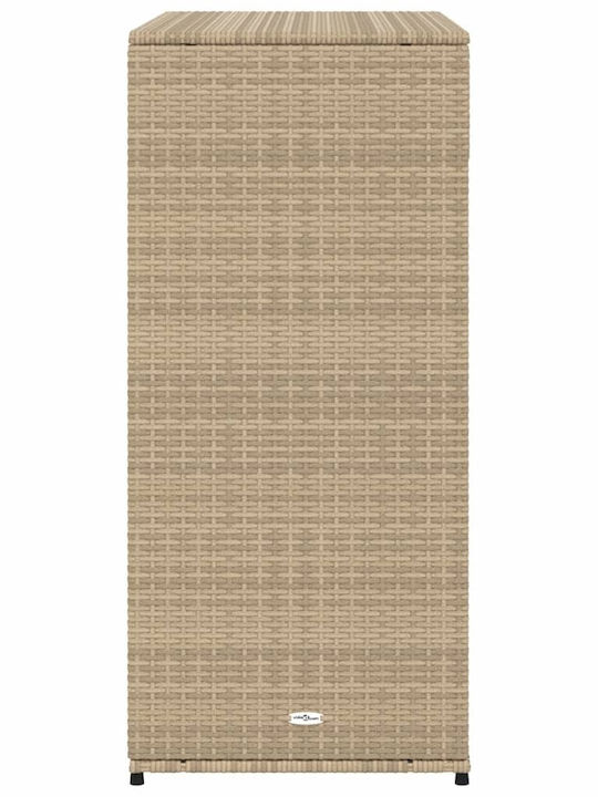 vidaXL Cutie de depozitare pentru exterior Rattan Bej L105xW55xH113buc