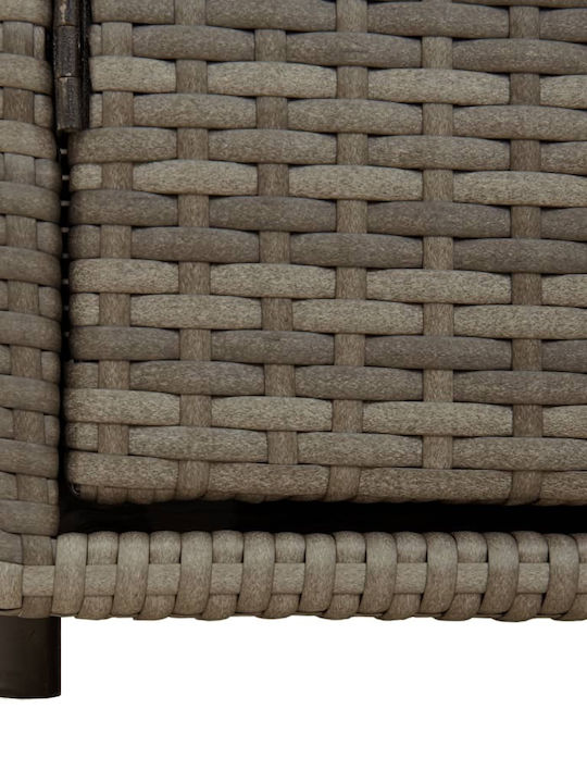 vidaXL Außenlagerbox Rattan Gray L110xB55.5xH60.5cm