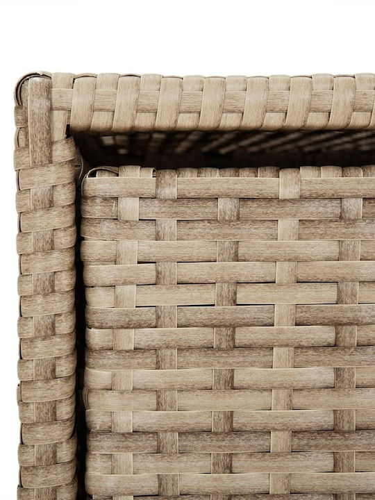 vidaXL Μπαούλο Αποθήκευσης Εξωτερικού Χώρου Rattan Μπεζ Μ55xΠ59xΥ80εκ.
