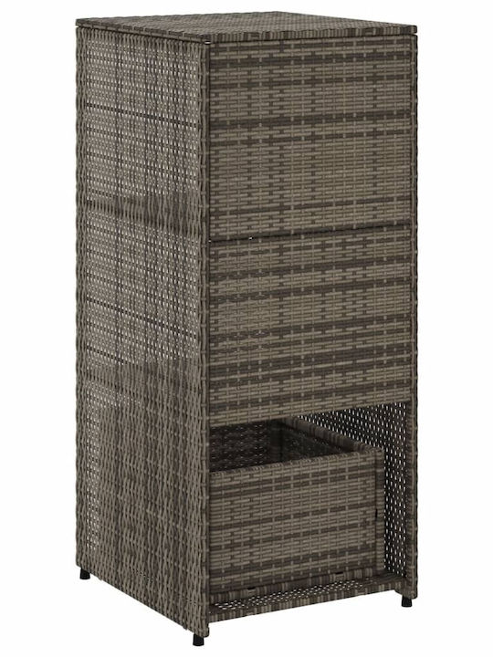 vidaXL Cutie de depozitare pentru exterior Rattan Gri L50xW55xH115buc
