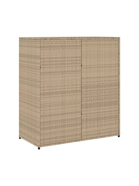 vidaXL Cutie de depozitare pentru exterior Rattan Bej L105xW55xH113buc