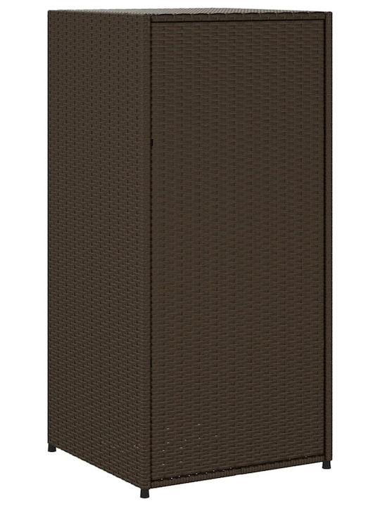 vidaXL Außenlagerbox Rattan Braun L55xB55xH111cm