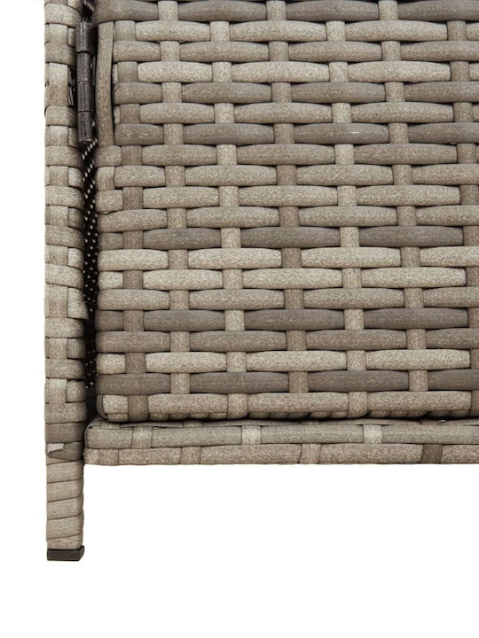 vidaXL Μπαούλο Αποθήκευσης Εξωτερικού Χώρου Rattan Γκρι Μ83xΠ45xΥ76εκ.