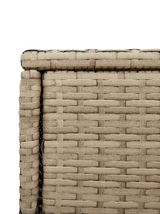vidaXL Cutie de depozitare pentru exterior Rattan Bej L105xW55xH113buc