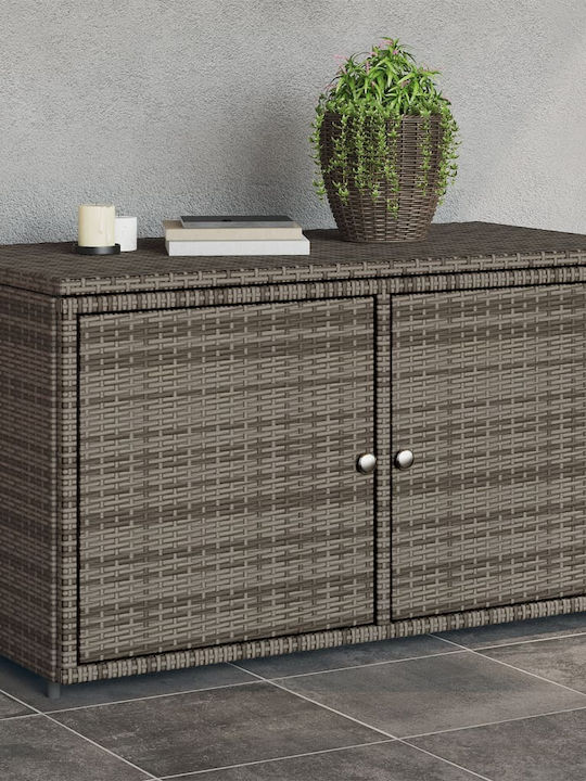 vidaXL Außenlagerbox Rattan Gray L110xB55.5xH60.5cm