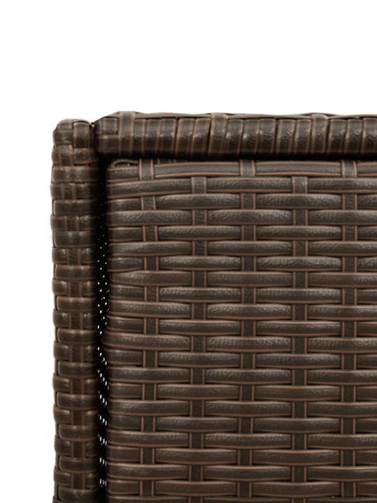 vidaXL Außenlagerbox Rattan Braun L55xB55xH111cm