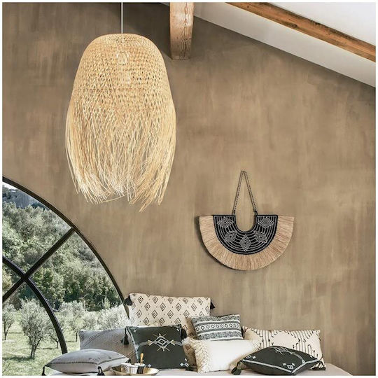 Hängelampe Beige mit Fassung E27 60x40x40cm.