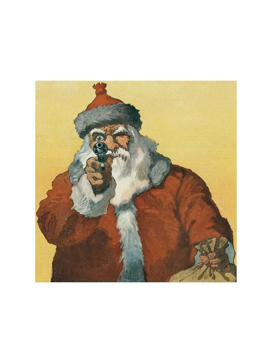 "hands Up!" Photomechanical Print Showing A Santa Claus Pointing A Handgun (1912) By Will Crawford Gemälde auf Leinwand 110x110cm