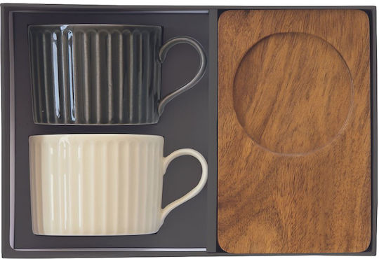 Easy-Life Porcelain Coffee Cup Set 250ml Gray 2pcs