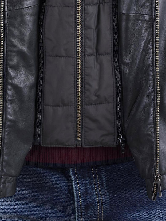 Leather Winter Jacket Black