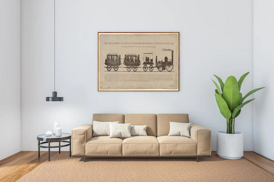First Locomotive Train Painting on Canvas 65x40cm
