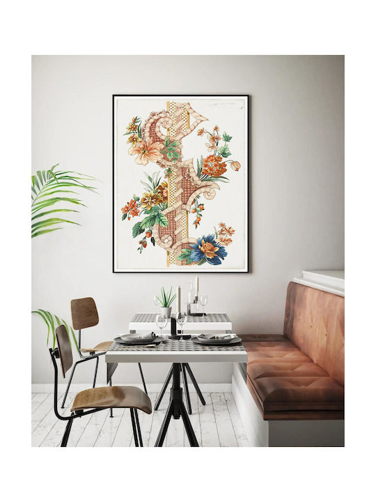 Vertical Decorative Floral Band (1773) By Giacomo Cavenezia Painting on Canvas 70x100cm