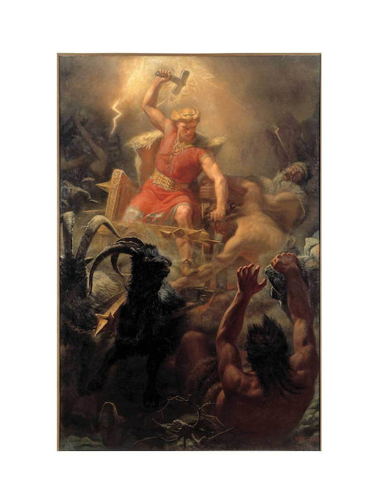 The Modern Swedish Word For Atmospheric Thunder - Åska - "the God's Ride" - Retains The Name Tablou pe Pânză 100x150cm