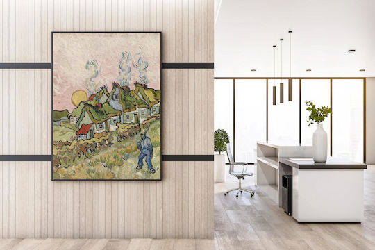 Houses And Figure By Vincent Van Gogh Картина Копие на Ван Гог Платнен 40x50см