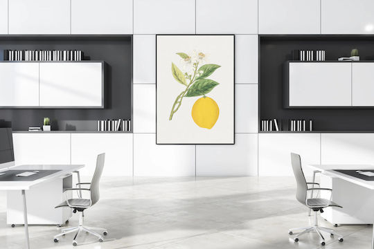 Hand Drawn Lemon Painting on Canvas 40x50cm